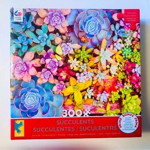 Ceaco “Succulents” Jigsaw Puzzle with Poster, 300 Oversized Pcs., 24”x18”